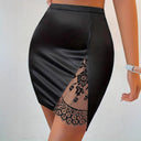 Chic High-Cut Pleated Skirt with Lace Trim