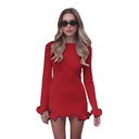 Sculptural Ruffle Sleeve Mini Dress for Women
