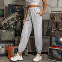 Elastic Waist Women's Pants with Side Pockets