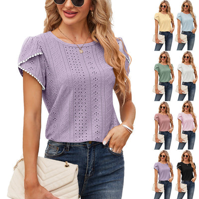 Ruffled Sleeve Lace Blouse for Women