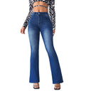 High-Waisted Flared Jeans for Women in Trendy Wash
