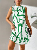 Chic A-Line Mini Dress with Graphic Print