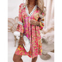 Floral Lace Accent Women's Tunic Dress
