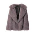 Chic Faux Fur Blazer with Trendy Collar