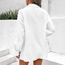 Chic Women's Button-Down Blouse with Waist Tie