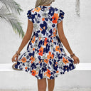 Floral Ruffle Women's Blouse Dress - Chic Style
