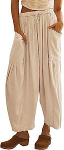 Women's Wide-Leg Pants with Side Pockets