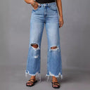 High-Waisted Distressed Flared Jeans for Women