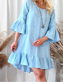 Linen Ruffle Dress for Women in Relaxed Style