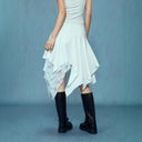 Chic Asymmetrical Lace Ruffle Skirt for Women