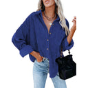 Chic Women's Corduroy Button-Up Blouse