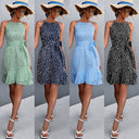 Women's Halter Dress with Flowing Hem & Adjustable Belt