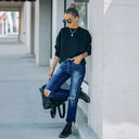 Trendy Cropped Jeans with Stylish Rips