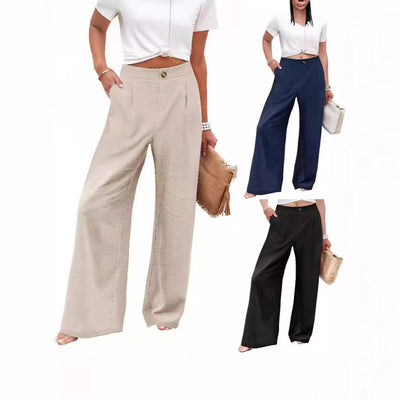 Chic Summer Pleated Wide-Leg Pants