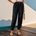Floral Velvet Women's Pants with Elastic Waist