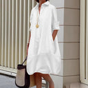 Chic Women's Shirt Dress with Wide Hem