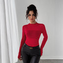 Chic Ruffled Collar Bodysuit with Glitter Accents