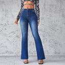 High-Waisted Flared Jeans for Women in Trendy Wash