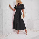 Chic Puff Sleeve Women's Shirt Dress