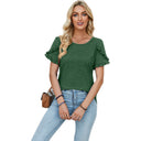 Chic Ruffle Detail Women's T-Shirt