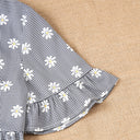 Floral Ruffle Short Sleeve Blouse for Women
