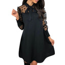 Chic Women's Chiffon Dress with Bow & Polka Dots
