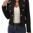 Chic Women's Short Blazer Jacket with Stand-Up Collar