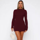 Women's Knit Mini Dress with Long Sleeves