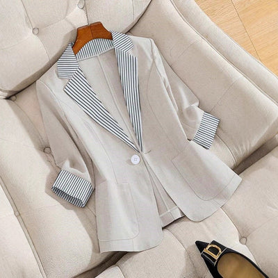 Chic Linen Blazer Jacket for Women