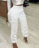 Ruffled Women's Cargo Pants with Ample Pockets