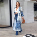 Floral Print Women's Kimono with Ruffled Sleeves