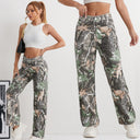 High-Waisted Camouflage Cargo Pants for Women