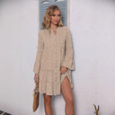 Chic Ruffle Detail Button-Up Shirt Dress for Women