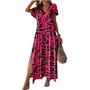 Animal Print Maxi Dress with Slit