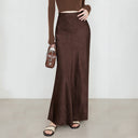 Satin Viscose Maxi Skirt for Women