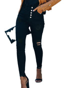 Chic Women's High-Waisted Ripped Denim