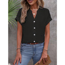 Textured Short Sleeve Women's Blouse
