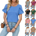 Chic Ruffle Detail Women's T-Shirt