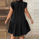 Chic Ruffle Summer Dress with Button Placket