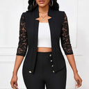 Contemporary Blazer Jacket with Lace Accents