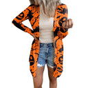 Animal Print Long-Sleeve Blouse with Button Closure for Women