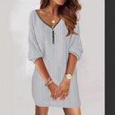 Women's Knit Dress with Modern Zipper Design