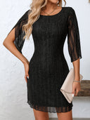 Chic Lace Dress with Glitter Accents