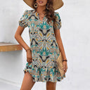 Chic Ruffle Detail Linen Dress for Women