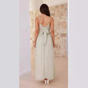 Chic Women's Maxi Dress with Spaghetti Straps & Wrap Detail