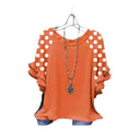 Chic Ruffled Dot Blouse for Women