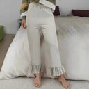 Chic Ruffle Hem Women's Trousers