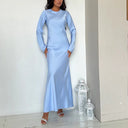 Chic Stand-Up Collar Maxi Dress for Women