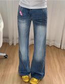 Stylish High-Waisted Flared Jeans for Women