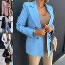 Chic Women's Double Button Blazer with Tailored Cut